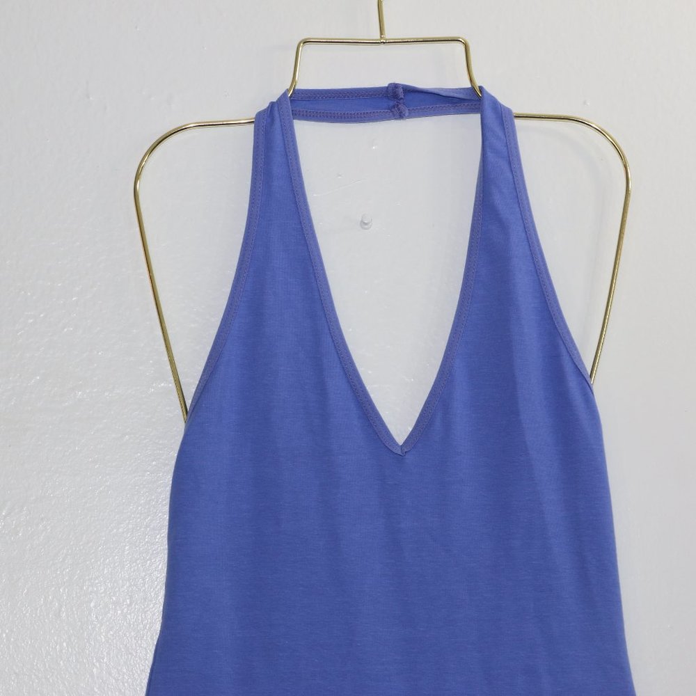 American Apparel Blue Backless Halter Bodysuit - Picture 2 of 7